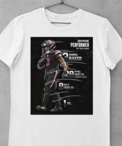 Official Arizona Cardinals 3 Budda Baker SeatGeek Performer Of The Game 18 Total Tackles Career High Poster t shirt