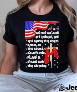 Official As for me and my house we will serve the lord usa flag T shirt