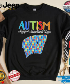 Official Autism Accept Understand Love Wisconsin Badgers Shirt