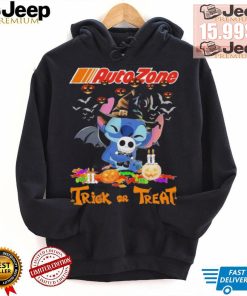 Official Baby Stitch Hug Baby Jack Skellington AutoZone Trick Or Treat Halloween 2024 shirt