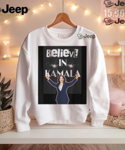 Official Believe in Kamala Harris for president 2024 raising arms T shirt