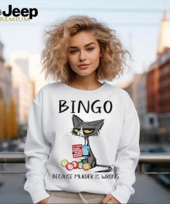 Official Black Cat Bingo Because Murder Is Wrong Shirt