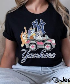 Official Bluey On Car New York Yankees Baseball Shirt