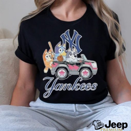 Official Bluey On Car New York Yankees Baseball Shirt