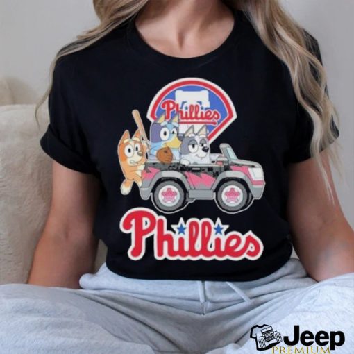 Official Bluey On Car Philadelphia Phillies Baseball Shirt