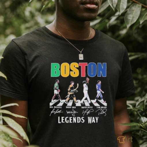 Official Boston Celtics Bill Russell Bruins Bobby Orr Red Sox Ortiz Patriots Tom Brady T Shirt