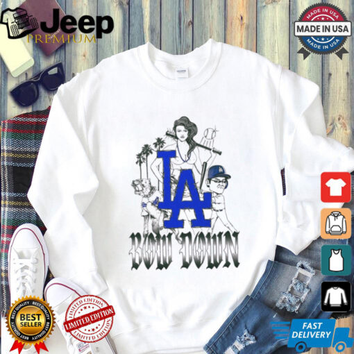 Official Bow down to the blue crew Los Angeles Dodgers t shirt