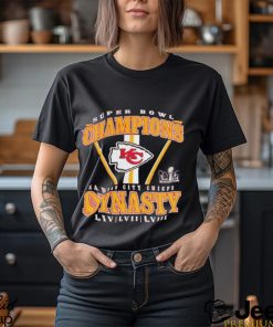 Official Branded Red Kansas City Chiefs Three Time Super Bowl Champions Dynasty T Shirt