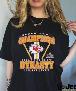 Official Branded Red Kansas City Chiefs Three Time Super Bowl Champions Dynasty T Shirt