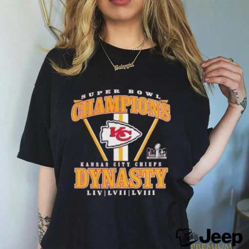 Official Branded Red Kansas City Chiefs Three Time Super Bowl Champions Dynasty T Shirt