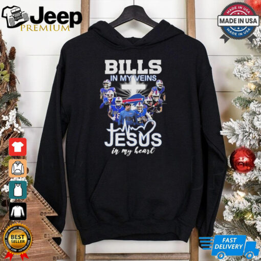 Official Buffalo Bills In My Veins Jesus In My Heart Players Signatures 2024 Shirt