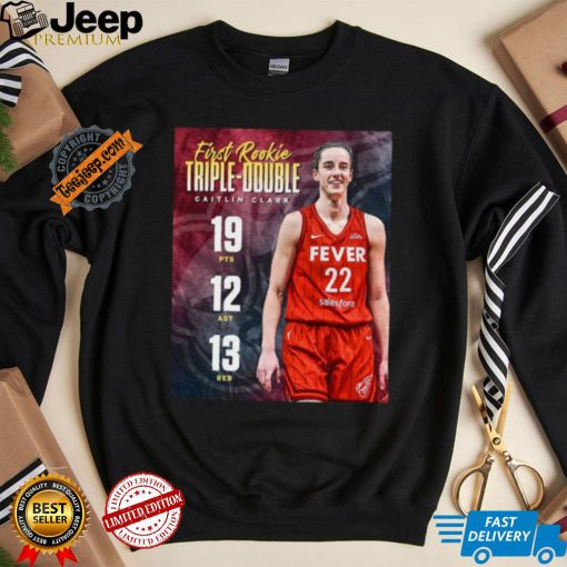 Official Caitlin Clark 19pts 12 ast 13 reb first rookie triple double shirt