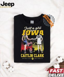 Official Caitlin Clark Indian Fever Iowa Hawkeyes Just A Girl From Iowa Signatures shirt