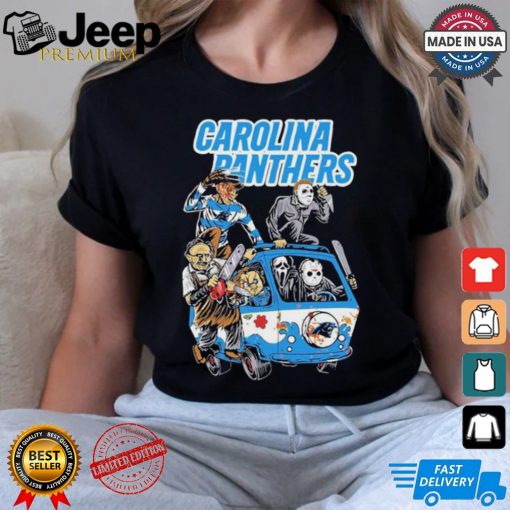 Official Carolina Panthers NFL Horror Characters Movie Hippie Halloween Shirt