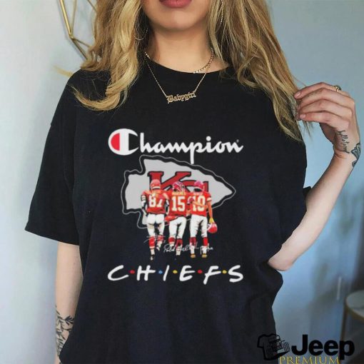 Official Champions Kansas City Chiefs Friends Travis Kelce, Patrick Mahomes And Isiah Pacheco Signatures Shirt