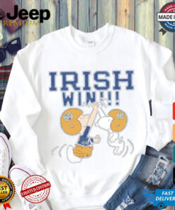 Official Charlie And Snoopy High Five Notre Dame Fighting Irish Win Navy Midshipmen Graphic t shirt