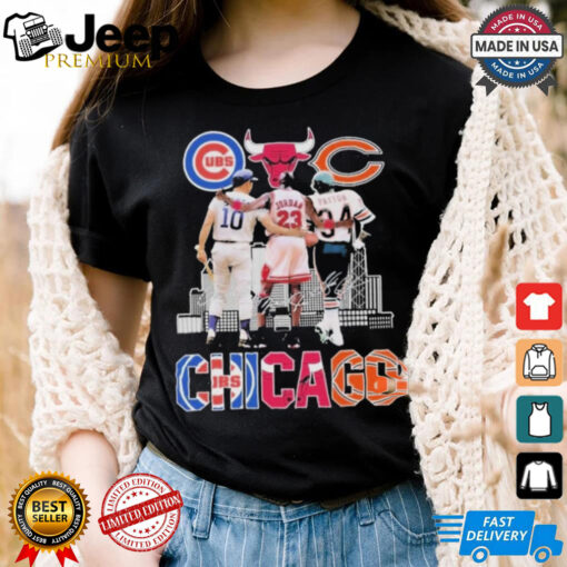 Official Chicago Cubs Ron Santo Chicago Bulls Michael Jordan Chicago Bears Walter Payton T Shirt