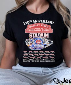 Official Chicago Cubs Wrigley Field 110th Anniversary Thank You For The Memories T Shirt