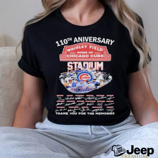 Official Chicago Cubs Wrigley Field 110th Anniversary Thank You For The Memories T Shirt