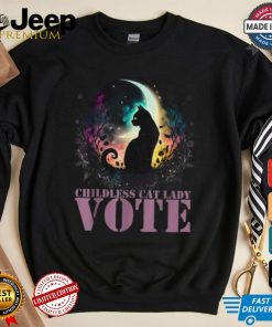 Official Childless cat lady vote vote like a childless cat lady halloween T shirt