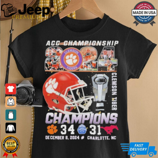 Official Clemson Tigers ACC Championship 2024 Champions 34 31 SMU Shirt