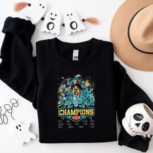 Official Coastal Carolina Chanticleers 2024 Myrtle Beach Bowl Champions Signatures T Shirts