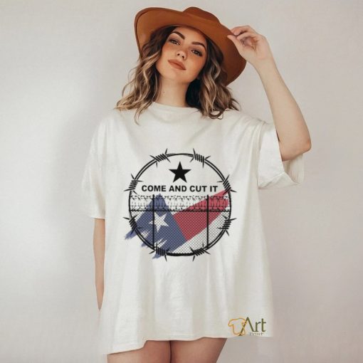 Official Come And Cut It Texas Razor Wire – Stand With Texas Flag Shirt