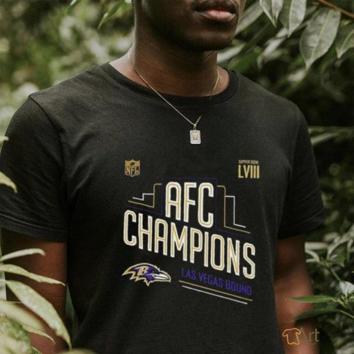 Official Congrats Baltimore Ravens 2023 AFC Champions And Advance to Super Bowl LVIII Las Vegas Bound Classic T Shirt