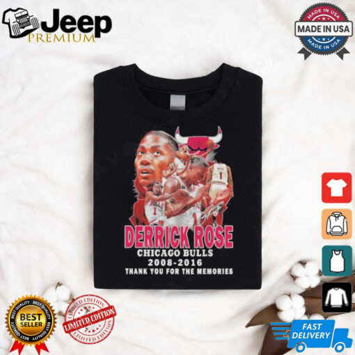 Official Derrick Rose Chicago Bulls 2008 2016 Thank You For The Memories Signatures Shirt