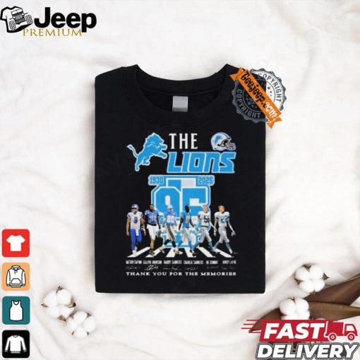 Official Detroit Lions 95 Years Of Legends 1930 2025 Thank You Signatures shirt