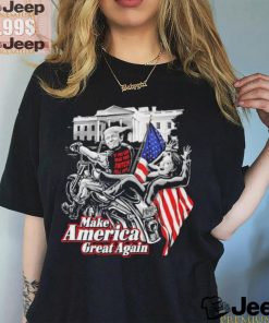 Official Donald Trump Hilary Clinton Bitch Fell Off Maga Biker Motorcycle T shirt