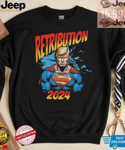 Official Donald Trump Retribution 2024 – Superhero T Shirt Trump Rally Shot T Shirt