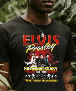 Official Elvis Presley 90th Anniversary 1935 2025 Thank You For The Memories Signatures Hrt shirt