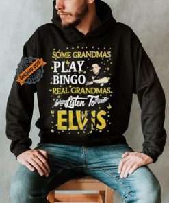 Official Elvis Presley Normal Grandma Play Bingo Real Grandmas Listen To Elvis T Shirt