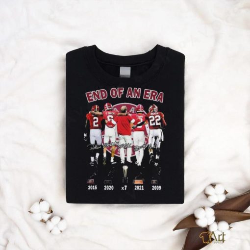 Official End Of An Era Alabama Crimson Tide Football Signatures Shirt