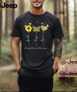 Official Ewings Sarcoma Awareness Faith Hope Love Leopard Sunflower Shirt