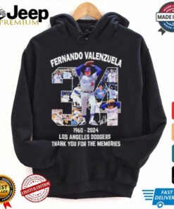 Official Fernando Valenzuela 34 1960 2024 Los Angeles Dodgers Thank You For the Memories Shirt