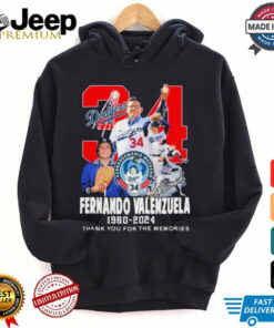 Official Fernando Valenzuela 34 1960 2024 Thank You For The Memories T Shirt