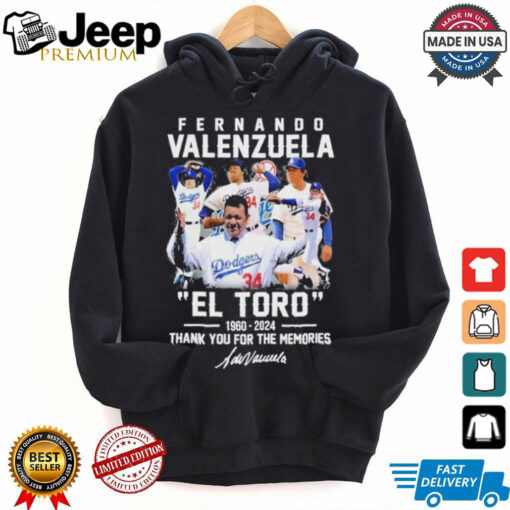 Official Fernando Valenzuela “EL TORO” 1960 2024 Thank You For The Memories 2D T Shirt