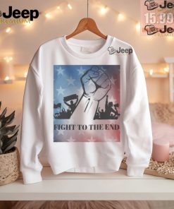 Official Fight to the end Trump American flag republican T shirt