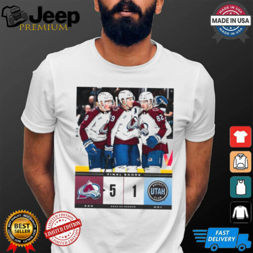 Official Final Score Colorado Avalanche 5 – 1 Utah Hockey Club NHL 2024 25 Season Poster t shirt