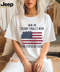 Official Finally Won The Popular Vote 34 0 2024 Convicted Felon T Shirt