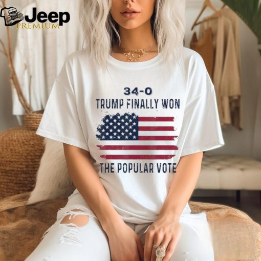 Official Finally Won The Popular Vote 34 0 2024 Convicted Felon T Shirt