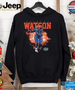 Official Florida Gators NCAA Football Desmond Watson – Individual Caricature t-shirt, featuring a fun, personalized caricature design of Desmond Watson, perfect for Gators fans and football supporters.