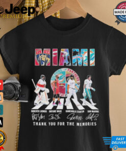 Official Florida Panthers x Miami Heat x Miami Marlins x Miami Dolphins Signature Thank You For The Memories Unisex T Shirt