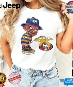 Official Freddy Krueger Los Angeles Rams Piss On San Francisco 49ers Halloween 2024 NFL Shirt