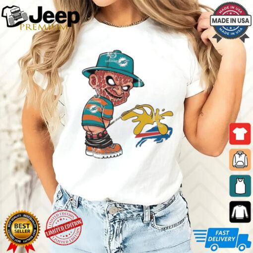 Official Freddy Krueger Miami Dolphins Piss On Buffalo Bills Halloween 2024 NFL Shirt