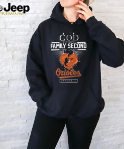 Official God First Family Second The Baltimore Orioles Baseball Heart 2024 shirt