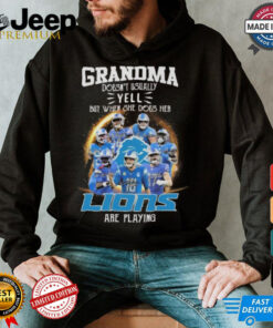 Official Grandma Doesn’t Usually Yell But When She Does Her Detroit Lions Are Playing Signatures 2024 Shirt