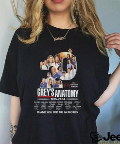 Official Grey’s Anatomy 2005 2024 Thank You For The Memories signatures T Shirt